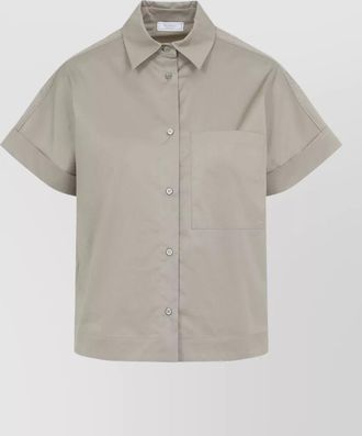 PESERICO short sleeve shirt chest pocket collar