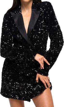 Good American Glow Blazer Dress In Black