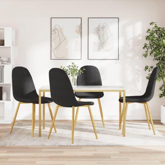 vidaXL Sillas De Comedor 4 Unidades Terciopelo Negro Vidaxl
