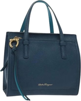 Ferragamo Pre-owned Handbags, female, Blue, Size: ONE SIZE Pre-owned Leather handbags