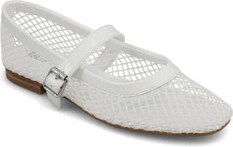 Mia Rayza Woven Mary Jane Flat in White at Nordstrom, Size 7.5