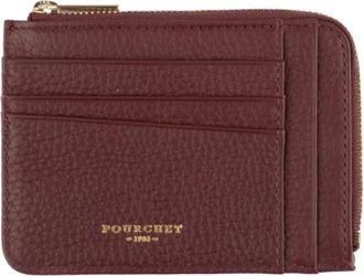 Pourchet Club Flat Card Wallet - Dames - Portefeuilles - Rood - ONE Size - Leer - Accessoires