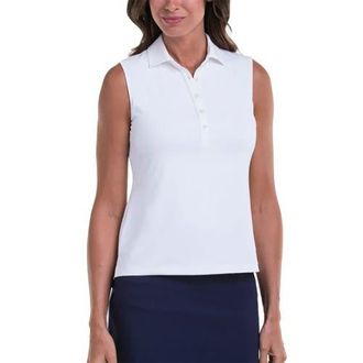 Fairway & Greene Fairway and Greene Charlotte Sleeveless Womens Golf Polo in White at Nordstrom, Size Large