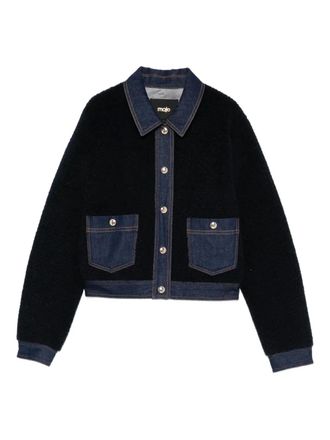 Maje Lammy jack met denim afwerking - Blauw