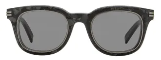 Ermenegildo Zegna EZ0238 Acetate Rectangle Frame Sunglasses - Black