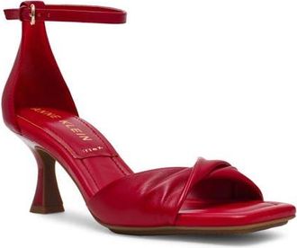 Anne Klein Jessie Ankle Strap Sandal in Red Smooth at Nordstrom, Size 5.5