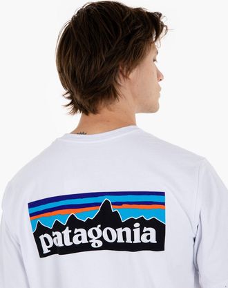 Patagonia P-6 logo responsibili tee white