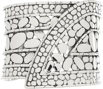 John Hardy Silver Kali Pebble Overlap Cuff Bracelet (Authentic Pre-Loved)