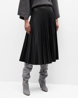 Proenza Schouler Pleated Vegan Leather Midi Skirt