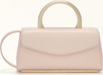 Furla Meridiana Mini Bag L Azalea Pink Sidney Calf Leather + Metal Handle Woman