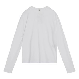 Toteme Tops, Dames, Wit, XS, Katoen, Witte T-shirts en Polos