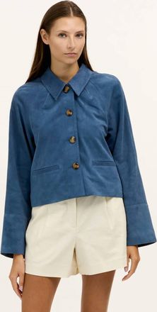 Tanya Taylor Gidget Jacket In Steel Blue