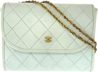 Chanel Pre-owned Cross Body Bags, female, White, Size: ONE SIZE Pre-owned Cross Body Bag