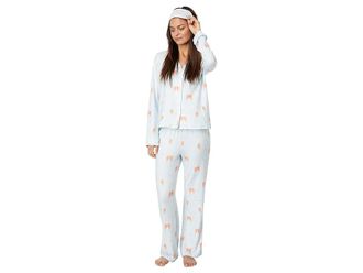 PJ Salvage You Had Me at Rose PJ Set with Sleepmask Womens Pajama Sets Powder Blue : LG (US 10-12), Polyester