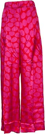 Dries Van Noten Pila Oval Print Wide Leg Pants