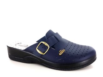 Easywalk 800 Leather Slip-on Womens Ladies Mule Clogs Slippers Shoes, Blue, EU 40, UK 6.5