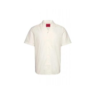 HUGO BOSS Short Sleeve Shirt - Heren - Korte mouwen Overhemden - Beige - XL - Overhemden