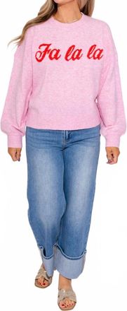 Shiraleah Fa La La Sweater In Bubble Gum Pink