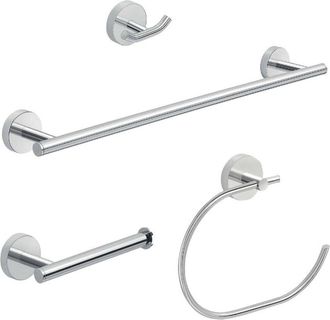Gedy Gedy - 23991300002 Set 4 Piezas (Toallero 45 cm, Portarrollo, Percha, Argolla) Cromo - ref: 23991300002