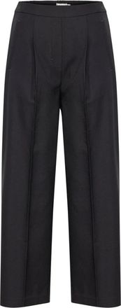 Ichi Wide Broek - Dames - Wijde Broeken - Zwart - XS - Broeken