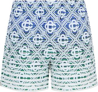 Casablanca Stripe Bermuda Shorts In Multicolor Cotton Blend