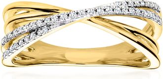 Ross-Simons Diamond Crisscross Ring in 18kt Gold Over Sterling