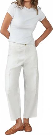 Lola Jeans High Rise Barrel Jeans In White