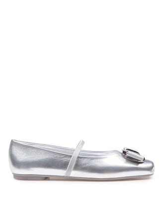 Ferragamo Zina dancer in Silver color laminated leather