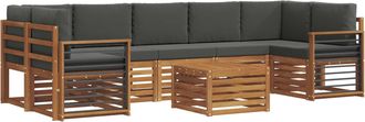 vidaXL Conjunto De Sof&aacute;s De Exterior 8 Uds. Natural Y Antracita Vidaxl