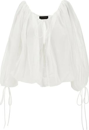 Andamane Blusa Wilma con maniche a palloncino - Bianco
