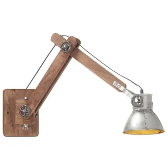 vidaXL L&aacute;mpara De Pared Redonda Estilo Industrial Plateada E27 Vidaxl