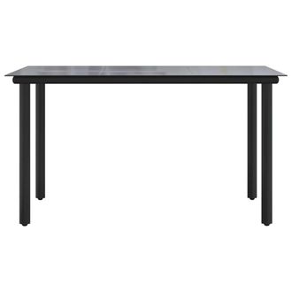 Berkfield Home Elegant Garden Dining Table Black 200x100x74cm Steel & Tempered | Size: 200 x 100 x 74 cm