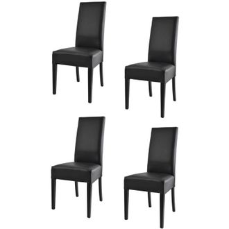 Tommychairs Tommychairs - Set 4 sedie modello Glory per cucina e sala da pranzo, struttura in legno di faggio verniciata in nero, seduta e schienale imbottiti e