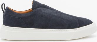 Kiton Blue Navy Calf Skin Sneakers