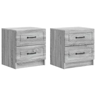 vidaXL Armario De Noche 2 Pcs Gris Sonoma 43 X 34,5 X 44,5 Cm Vidaxl