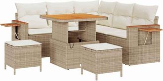 vidaXL Vidaxl - Conjunto De Sof&aacute; De Jard&iacute;n 8 Pcs Beige Y Crema 80 X 80 X 71 Cm