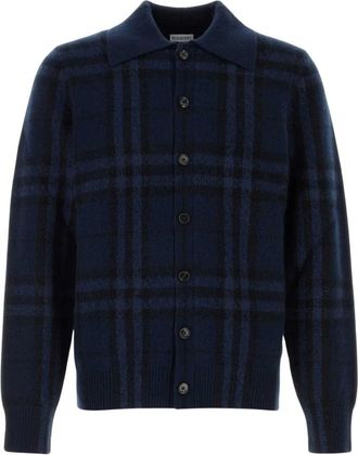 Burberry Truien & Vesten, Heren, Blauw, M, Kasjmier, Geborduurd Kasjmierblend Vest