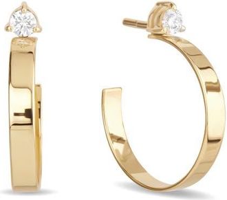 Lana Jewelry 14K Gold Sunrise Wide Diamond Hoop Earrings in 14K Yellow Gold at Nordstrom
