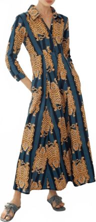 Guadalupe Design Luciana Tibet Dress In Navy