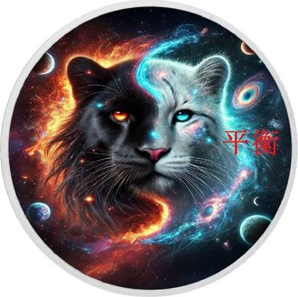 OEM Equilibrio Eterno: Fuego Y Escarcha, 1 Oz, Plata Coloreada