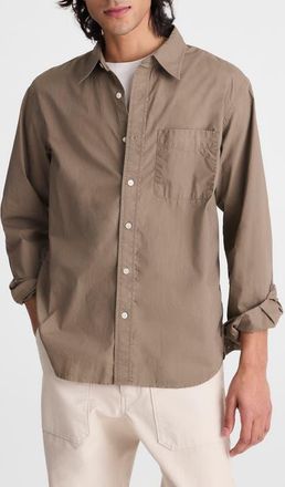 Madewell Stripe Poplin Button-Up Shirt in Dark Driftwood at Nordstrom, Size Xx-Large
