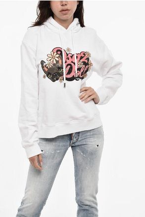 Dsquared2 Cotton Hoodie With Front Print size Xxs