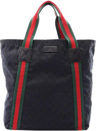 Gucci Pre-owned Gucci GG Canvas Web Tote Unisex 4S20NG2139100HLW