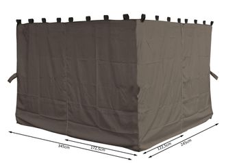 Quick-Star 4 Seitenteile F&uuml;r Pavillon Paris 3x4m Seitenwand Taupe