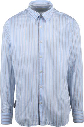 Tintoria Mattei Powder Pink/Black Two-Tone Cotton Shirt