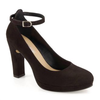 Andrea Womens High Heels Ankle Strap Pumps In Black