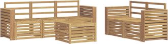 vidaXL Conjunto De Sof&aacute;s De Exterior 6 Uds. Blanco Vidaxl