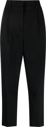 Lanvin high-rise tailored trousers - women - Buffalo Horn/Cotton/Wool - 36 - Black