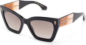 Etro Rechthoekige Acetaat Zonnebril - Dames - Zonnebrillen - Zwart - 55 MM - Accessoires