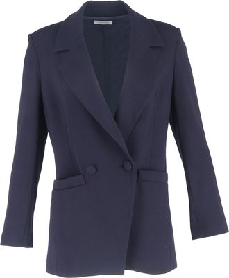 Anine Bing Pre-owned Womens Double-Breasted in Blazer in Navy Blue - Size Large